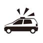 パトカー パトカー パトカー,見回り,パトロール,回転灯,乗り物,パトロールカー,巡回,赤色灯,横向き,出動のシルエット素材