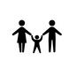 3人家族 3人家族 人物,ピクトグラム,3人家族,家族,手を繋ぐ,親,3人,父親,男性,母親のシルエット素材
