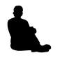 座る人 男性 座る人 男性 正面,リラックス,体育座り,男性,男,大人,座る人,人物,人,全体のシルエット素材