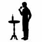 男性ソムリエ 男性ソムリエ 男性,ソムリエ,ワイン,ボトル,グラス,嗅ぐ,香り,飲食店,アルコール,飲み物のシルエット素材