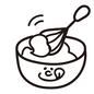 泡だて器 泡だて器 料理,泡だて器,ボウル,ホイップクリーム,生クリーム,混ぜる,調理グッズ,顔,かわいい,簡単のシルエット素材