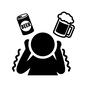 アルコール中毒 アルコール依存症,依存症,飲酒,アルコール中毒,アル中,ピクトグラム,震える,人,人物,ビールのシルエット素材