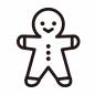 クリスマス（ジンジャーブレッドマン） クリスマス,ジンジャーブレッドマン,お菓子,クッキー,オーナメント,飾り,シンプル,かわいい,冬,12月のシルエット素材