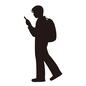 歩きスマホ 歩きスマホ 歩きスマホ,歩く,人物,男性,スマホ,携帯,横向き,危ない,危険行為,迷惑行為のシルエット素材