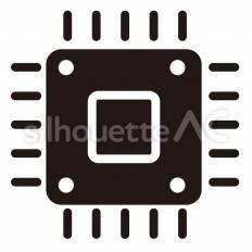 先端技術　基盤 基盤,チップ,電子のシルエット素材