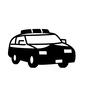パトカー パトカー,警察,車,乗り物,働く車,ポリスカー,点灯のシルエット素材