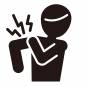 肩が上がらない 腕,肩,上半身,人,痛み,肩が上がらない,可動域,体,不調,疲労のシルエット素材