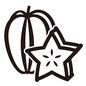 スターフルーツ カットフルーツ,星形,スターフルーツ,熱帯フルーツ,五歛子,ゴレンシ,まるごと,くだもの,果実,果物のシルエット素材