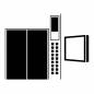 エレベーター内 デジタルサイネージ エレベーター,内,デジタル,サイネージ,壁面,画面,表示,設置,屋内,設備のシルエット素材