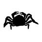 蟹 蟹 生き物,生物,イラスト,かに,蟹,カニ,水生生物,甲殻類,正面,沢蟹のシルエット素材