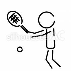 テニス部　ラリー ピクトグラム,ピクトサイン,アイコンのシルエット素材