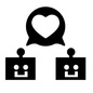 ロボットの相性 ロボットの相性 ロボット,ai,相性,ハートマーク,ハート,好き,マッチング,iot,感情,人工知能のシルエット素材