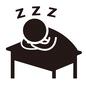 中学生 授業中,休み時間,居眠り,昼寝,Z,アルファベット,机,寝る,ピクトグラム,人物のシルエット素材