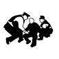 犯人と警官 犯人と警官 犯人,押さえる,取り押さえる,つかむ,人物,人,全身,立ち姿,警察官,policeのシルエット素材