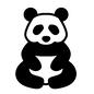パンダ パンダ パンダ,一頭,座る,ジャイアントパンダ,動物,正面,かわいい,生き物,野生,置物のシルエット素材