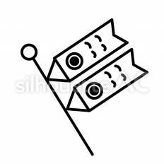 鯉のぼり　白抜き 白抜き,鯉のぼり,旗のシルエット素材