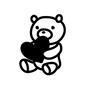 熊とハート 熊とハート 手書き,ハート,愛,好き,愛情,表現,気持ち,抱える,クマ人形,ぬいぐるみのシルエット素材