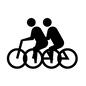 並走 並走,自転車,人,人物,ピクトグラム,並ぶ,走る,ルール,ルール違反,交通規則のシルエット素材