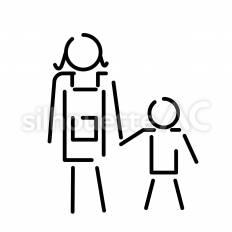 親子　母親と子供 ピクトグラム,ピクトサイン,アイコンのシルエット素材