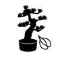 盆栽 盆栽 盆栽,木,鉢植え,松,剪定ばさみ,父の日,6月,プレゼント,ギフト,贈り物のシルエット素材