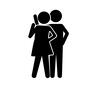 電話 電話 カップル,恋人,仲良し,夫婦,人物,人,男女,男,女,話すのシルエット素材