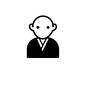 お坊さん お坊さん 上半身,人,人物,男,男性,坊主,お坊さん,僧侶,一休さん,修行のシルエット素材