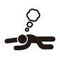 眠い ピクトグラム,眠い,人,人物,うつぶせ,倒れ込む,吹き出し,睡魔,眠る,寝るのシルエット素材
