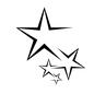 星 星 星,スター,五芒星,五角星,ペンタグラム,マーク,線,ライン,繋がるのシルエット素材