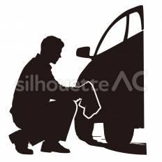 車の拭き上げ 自動車,拭く,布のシルエット素材