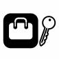 ロッカー　白抜き ロッカー,白抜き,鍵,鞄,荷物,扉,枠,角丸,手提げ,持ち手のシルエット素材