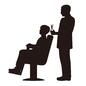 ヘアカット ヘアカット,シザー,ハサミ,理容師,男性,理容室,理髪店,スタイリングチェア,美容,人物のシルエット素材