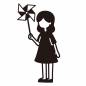 風車を持つ女の子 風車を持つ女の子 女の子,風車,持つ,ワンピース,こどもの日,玩具,遊ぶ,人物,全身,1人のシルエット素材