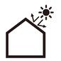 不動産 不動産 戸建て,一戸建て,太陽,UVカット,矢印,遮光,跳ね返る,遮熱,物件情報,家のシルエット素材