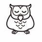 白抜きのミミズク 白抜きのミミズク ミミズク,目を閉じる,鳥,動物,生き物,1匹,かわいい,全身,動物園,森のシルエット素材