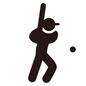野球 野球 野球,野球ボール,バット,生徒,授業,部活,体育,スポーツ,ピクトグラム,人物のシルエット素材