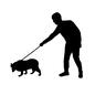 散歩 散歩 犬,いぬ,イヌ,動物,生き物,ペット,家族,可愛い,癒し,イラストのシルエット素材