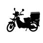 バイク バイク バイク,バイク便,スクーター,乗り物,デリバリー,宅配,配達,仕事,配送,荷物のシルエット素材