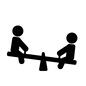 シーソー シーソー 遊び,ピクトグラム,人,人物,シーソー,ぎっこんばったん,2人,横向き,座る,乗るのシルエット素材