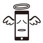故障したスマホ 故障したスマホ 使用不可,故障,故障品,天使の羽根,天使の輪,しょんぼり,画面,スマホトラブル,スマホ,トラブルのシルエット素材