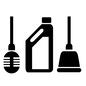 掃除用品 掃除用品,掃除道具,掃除グッズ,トイレ掃除,洗剤,トイレ用洗剤,スッポン,ラバーカップ,ブラシ,トイレブラシのシルエット素材