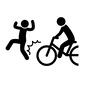 自転車 自転車 保険,自転車保険,アクシデント,事故,人,ピクトグラム,人物,自転車,対人,衝突のシルエット素材