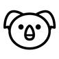 コアラ コアラ コアラ,正面,かわいい,癒し,デフォルメ,アップ,顔,動物,アイコン,素材のシルエット素材