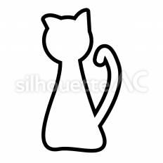 猫　おすまし　白抜き 猫,座る,おすましのシルエット素材
