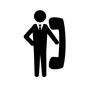 ピクトグラフ ピクトグラフ 電話,受話器,会社,仕事,ビジネス,ピクトグラム,人,人物,ビジネスマン,サラリーマンのシルエット素材