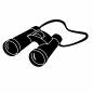 双眼鏡 双眼鏡,観察,バードウォッチング,アウトドア,レジャー,キャンプ,探検,冒険,キャンプ場,アクティビティのシルエット素材