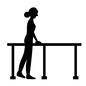 リハビリをする女性 人,人物,理学療法,歩行訓練,バー,つかまる,歩く,練習,リハビリ,リハビリ訓練のシルエット素材
