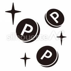 EC　ポイント ポイント,コイン,記号のシルエット素材