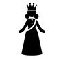王女 王女,人,人物,全身,ピクトグラム,立つ,王冠,王国,ロングドレス,ドレスのシルエット素材