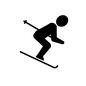 スキー スキー 冬,レジャー,スポーツ,ウインタースポーツ,人,人物,ピクトグラム,雪原,ゲレンデ,スキーのシルエット素材
