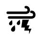 雷雨時々風 雷雨時々風 天気,天気予報,雷雨時々風,雨,雨降り,雷雨,雷,稲妻,風,突風のシルエット素材
